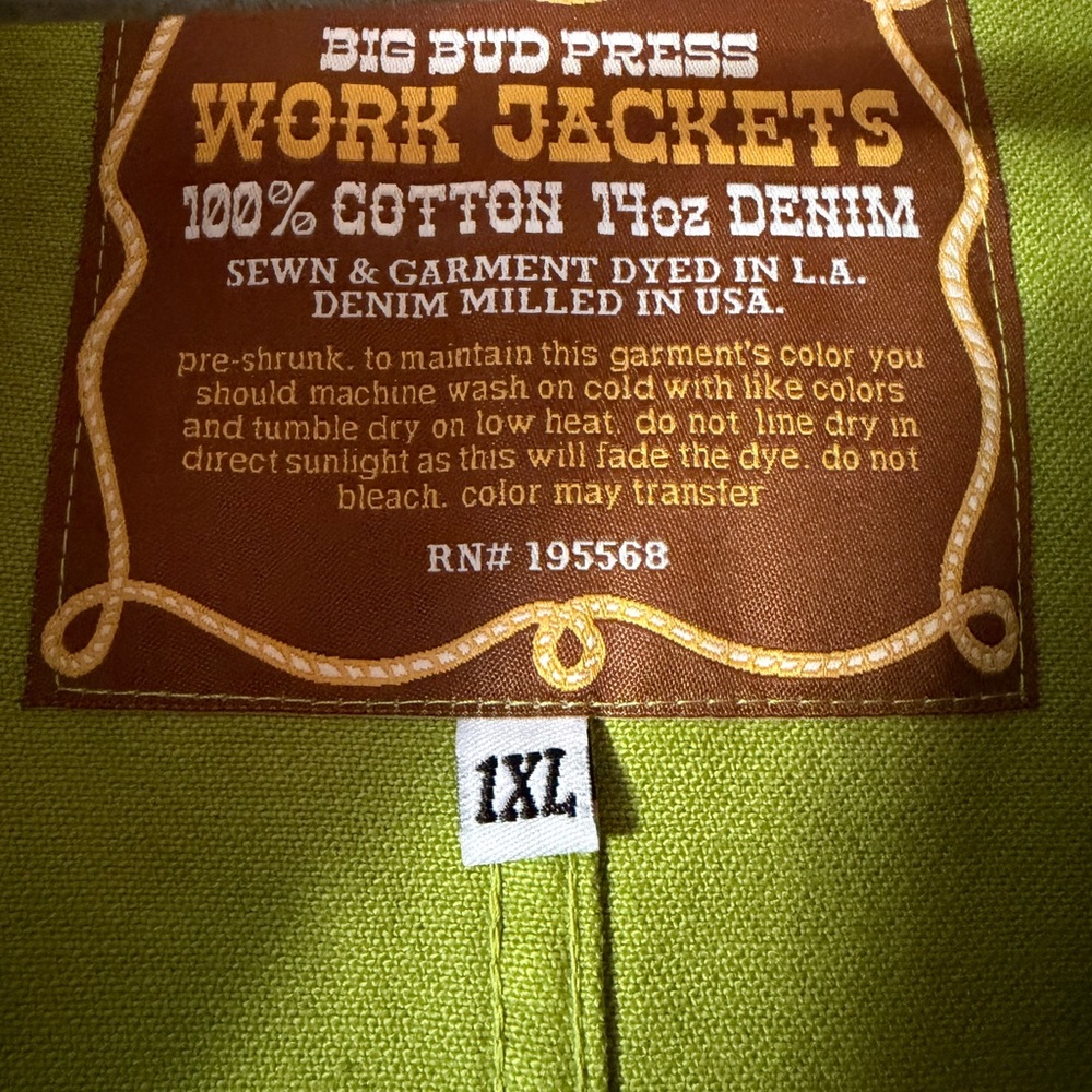 Big Bud Press Lime Utility Jacket - Picture 4 of 4